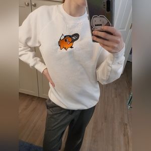 Pochita embroidered warm n cozy sweater